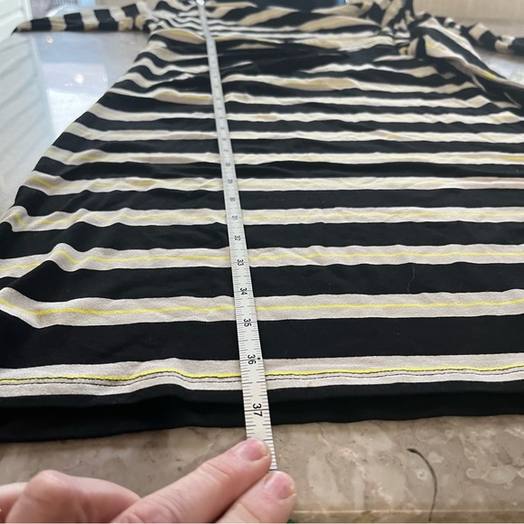 Larry Levine dress 3/4 sleeve striped black and cream size small - Picture 5 of 10